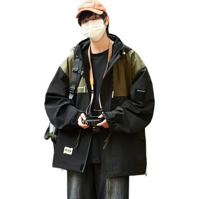 雅鹿优选 连帽宽松工装潮牌山系户外休闲夹克外套 男款