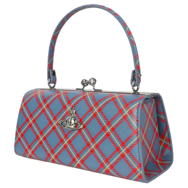 Vivienne Westwood Orb Leather Shoulder Bag Blue