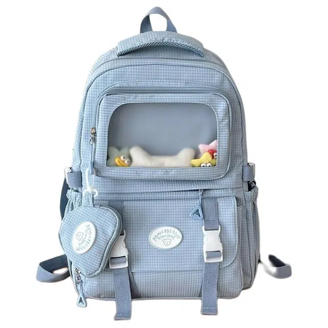 恒源祥 透明学院日常校园简约小众高颜值 尼龙 背包书包双肩包 常规 男女同款情侣款 多色