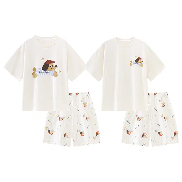 顶瓜瓜 舒适透气亲肤短袖可爱家居服睡衣套装 男女同款