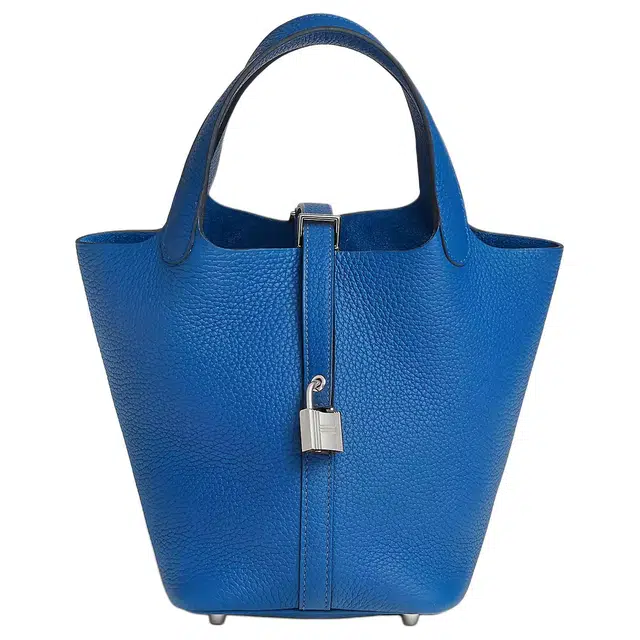 HERMES Picotin Lock 18 Clemence T7 Bleu Hydra