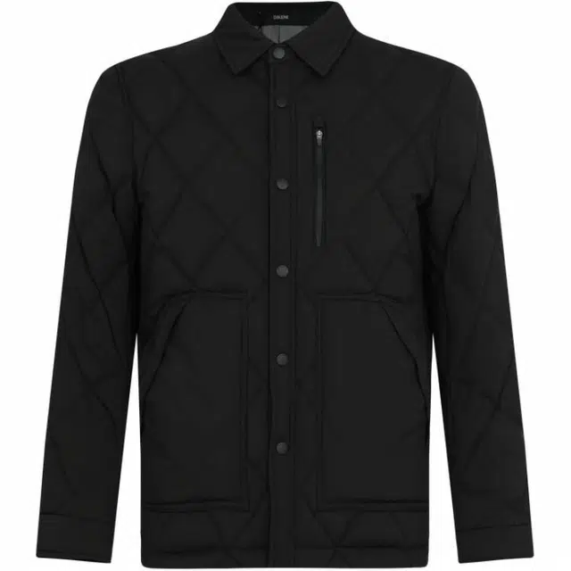 迪柯尼 时尚商务纯色绗缝羽绒服 男款 黑色