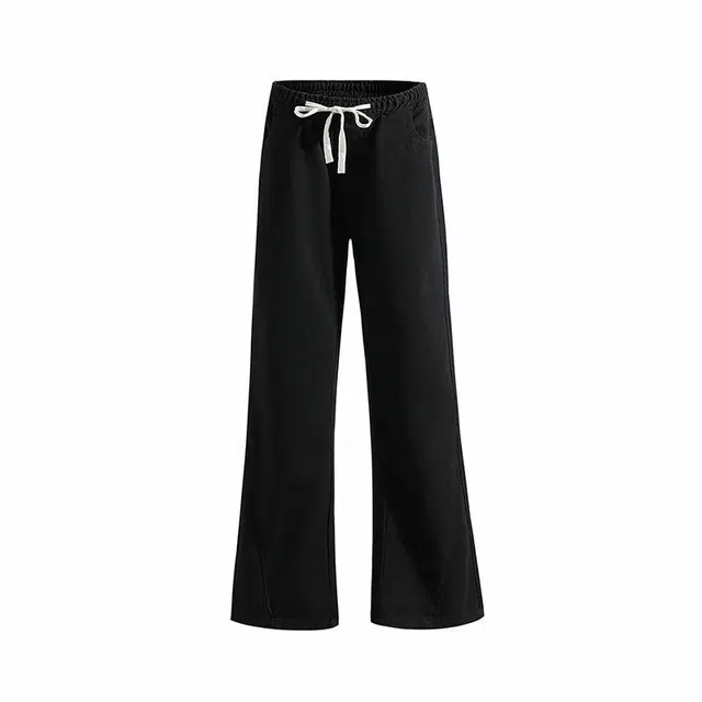 极限涡轮 美式高街潮牌拼接宽松阔腿休闲微喇百搭牛仔裤 男女同款