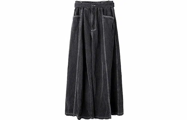 幻象者 原创纯色拖地复古阔腿厚款休闲裤 男女同款 黑色