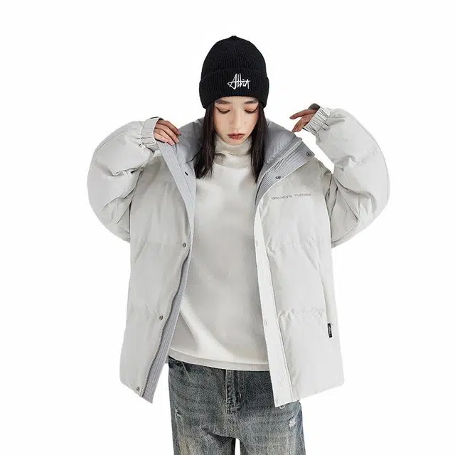 【dme】 时尚纯色立领百搭羽绒服 男女同款