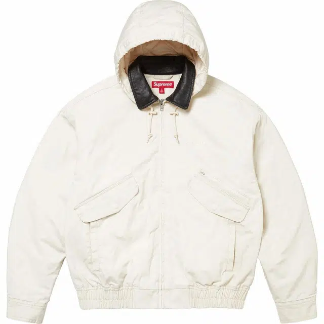 Supreme Leather Collar Utility Jacket