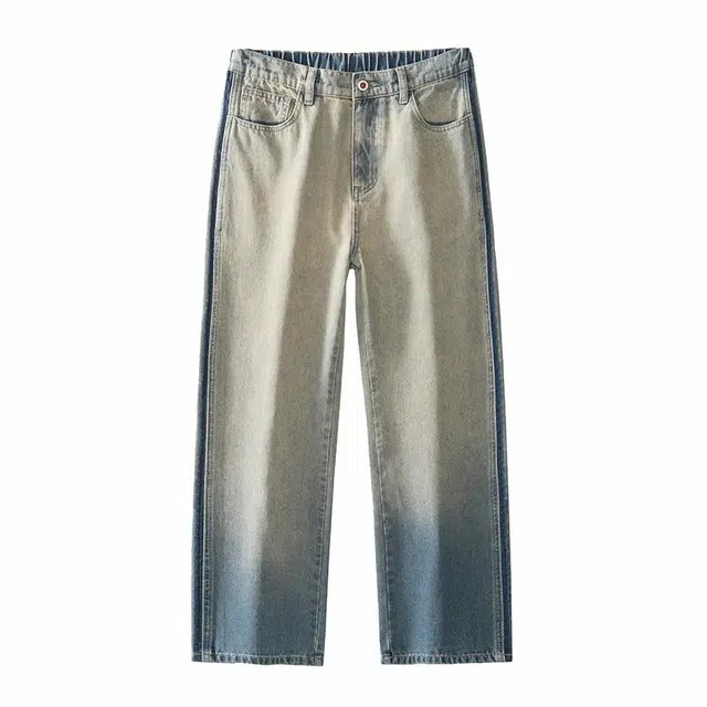 童先森 百搭休闲宽松牛仔裤 男款 黄泥色