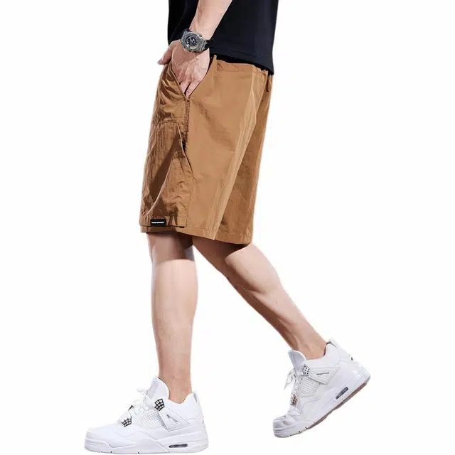 贵色 潮牌美式宽松百搭休闲纯色薄款工装短裤 男女同款