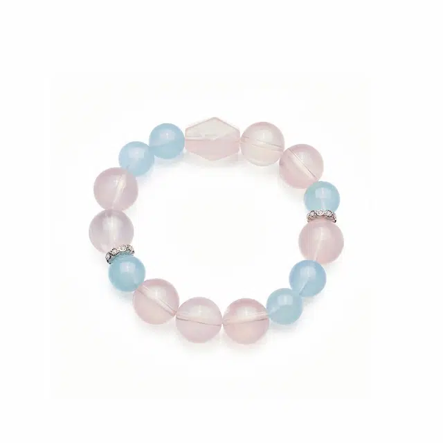 【桃花能量石】 曼卡龙 少女心事 小众精致粉晶多宝串珠链恋爱约会正缘饰品上班上学通勤百搭#好运天然 粉水晶 手串 女款