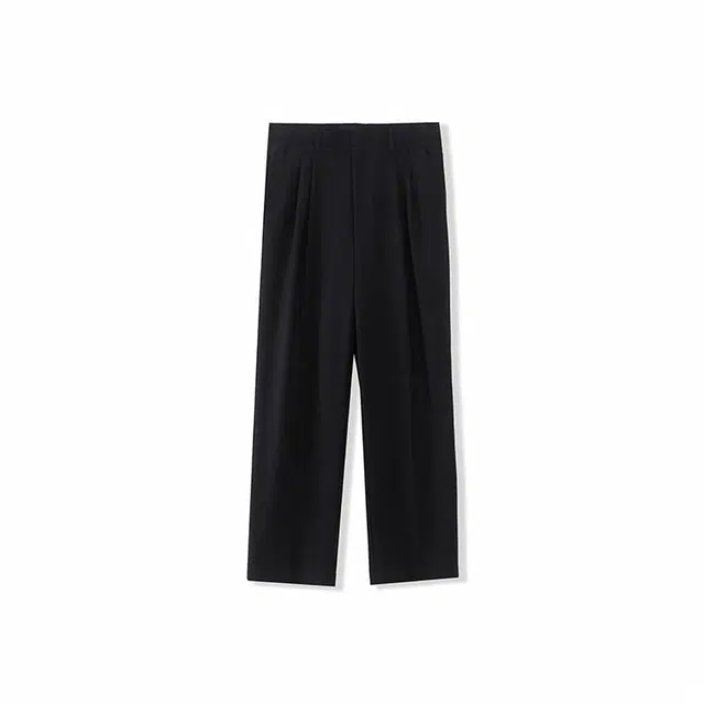 我是大卫 纯色简约直筒松紧休闲裤 男女同款