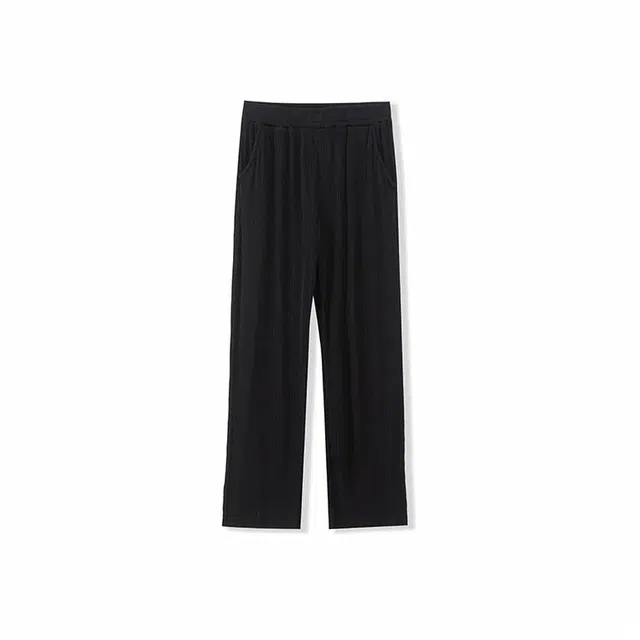 我是大卫 纯色港风拖地垂感直筒中腰休闲裤 男女同款