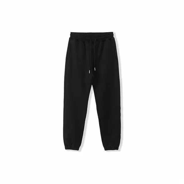 我是大卫 纯色宽松百搭束脚系带中腰休闲裤 男女同款