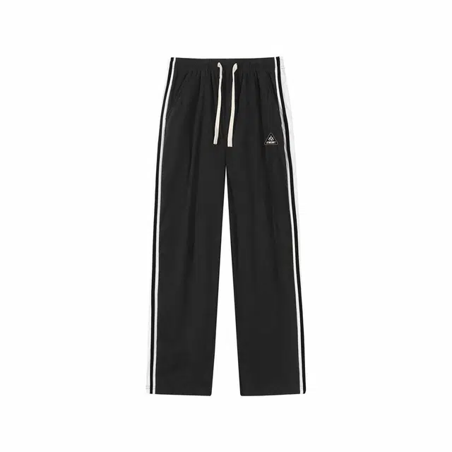 星际者 基础款条纹潮流宽松休闲美式高街可抽绳系带灯芯绒高街百搭户外跑步休闲针织运动裤 通用