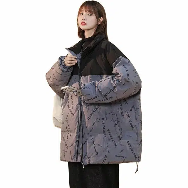 玉儿恋 港风加厚宽松立领保暖棉服 男女同款
