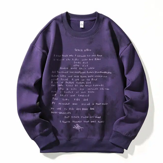 极限涡轮 美式高街简约基础字母印花保暖宽松圆领卫衣 男女同款