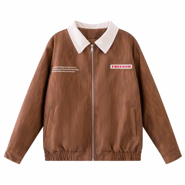 木林森  美式复古高街潮流学院风痞帅简约刺绣字母百搭通勤宽松休闲翻领棒球服 男女同款