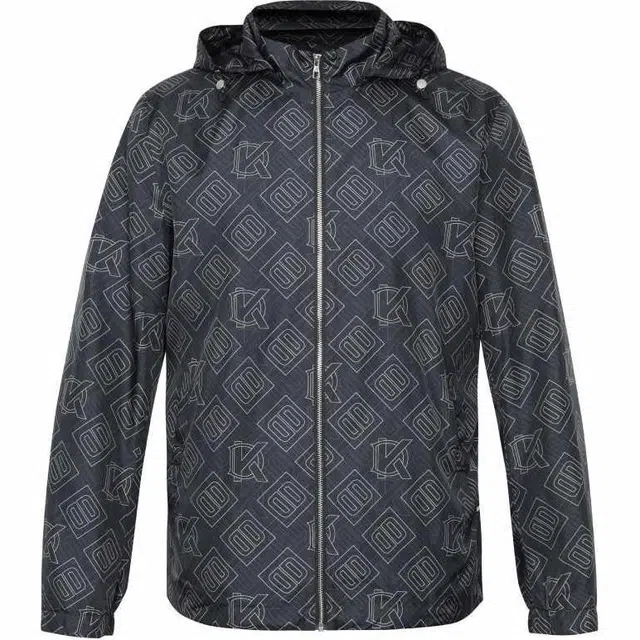 迪柯尼 连帽简约合身长袖夹克外套 男款 黑混色