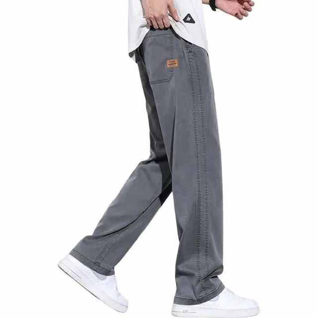 华夏儿女 薄款宽松直筒休闲裤 男款