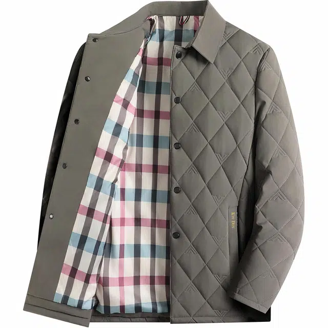 金盾 棉衣商务休闲轻薄款菱形格棉服 男款