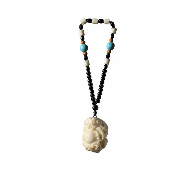 灵晔 新中式文玩雕刻工艺品轻奢高级感 八方来财 诸事顺利 平安顺遂转运上岸国潮盘玩#好运 象牙果 手把件 男女同款情侣款