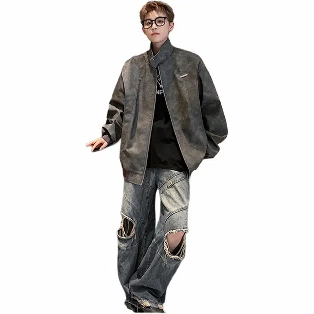 极限涡轮 美式简约加厚时尚潮流百搭立领棉服 男女同款