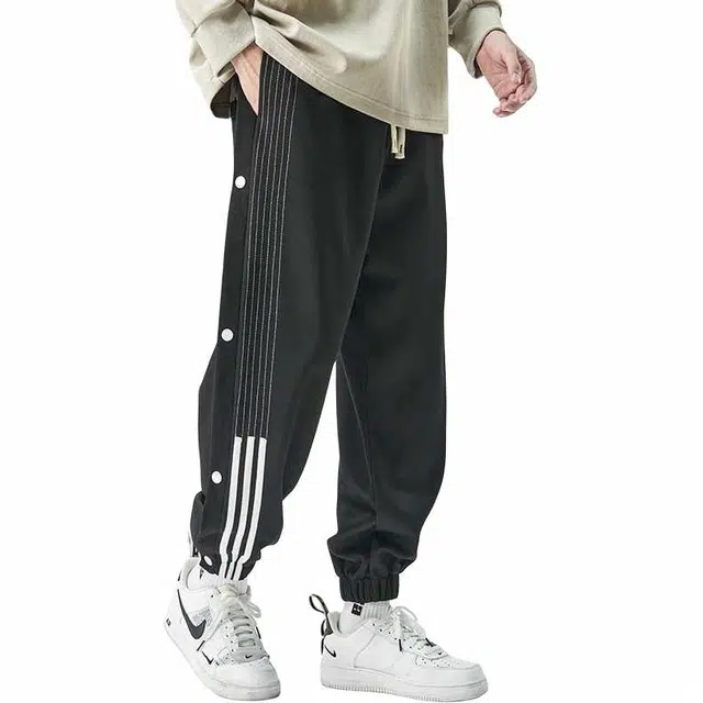 杜克恩 美式重磅排扣宽松休闲裤 男款