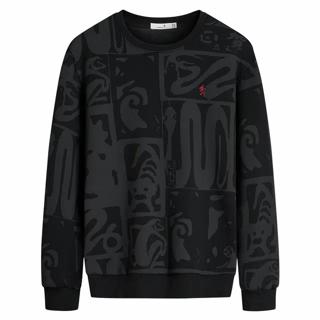 与狼共舞 灵蛇满印圆领保暖卫衣 男款