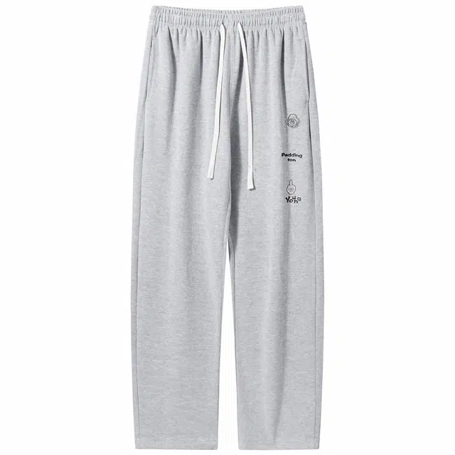 帕丁顿熊 小熊刺绣弹力直筒休闲裤 男女同款