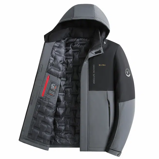 金盾 加厚保暖防寒可脱卸帽拼色棉服 男款