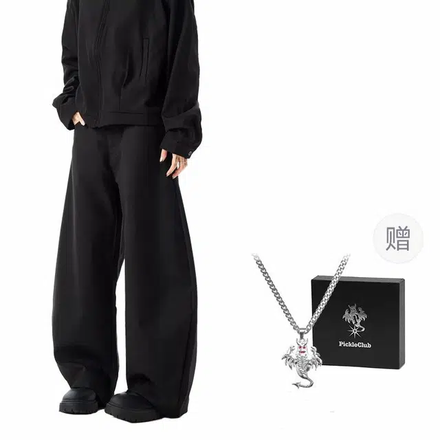梁拌泡菜 廓形弯刀宽松阔腿休闲裤 男女同款