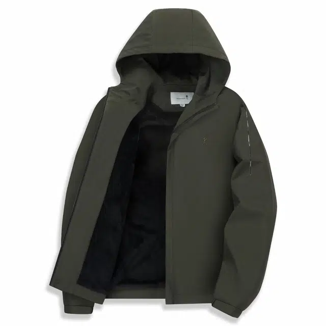 与狼共舞 连帽防风抗皱易打理户外休闲保暖夹克外套 男款