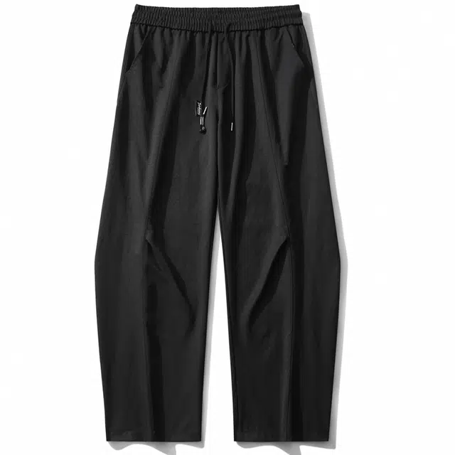 敦煌博物馆 美式复古纯色大码伞兵机能弯刀直筒宽松阔腿百搭休闲裤 男女同款