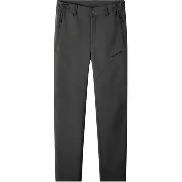 探路者 旅行户外系列 舒适简约加绒直筒休闲裤 男款 炭灰