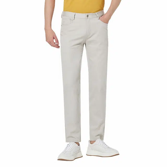 利郎 商场同款纯色侧缝插袋修身春季休闲裤 男款