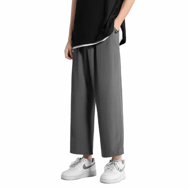 王者荣耀 孙悟空地狱火款 美式复古冰丝超薄运动九分长裤舒适透气舒适百搭直筒垂感薄款宽松九分休闲裤 男女同款