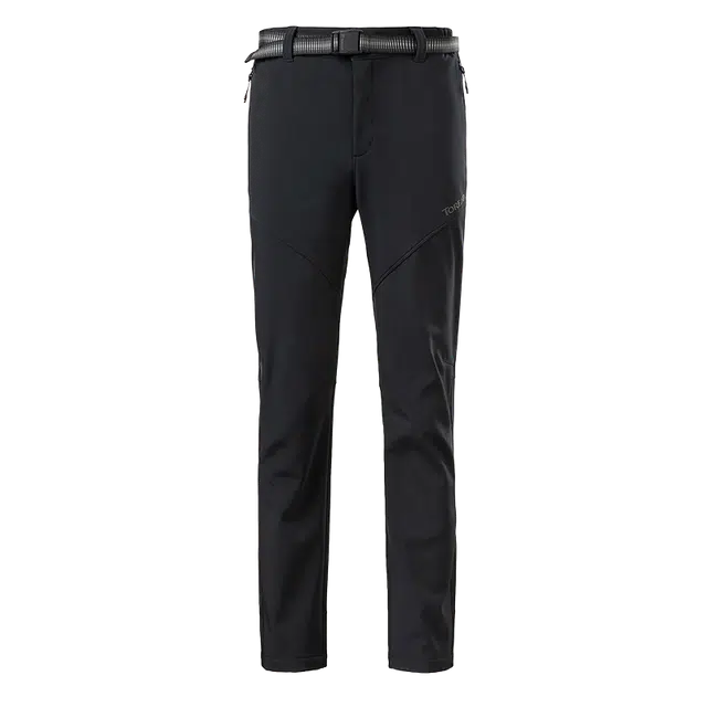 探路者 户外保暖软壳加厚抓绒直筒冲锋裤 男款