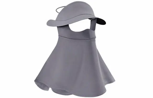 优幽兰 休闲简约纯色夏季防紫外线脸罩高颜值遮全脸帽檐一体脸基尼透气舒适护颈口罩全防护 锦纶 氨纶 防晒面罩 女款