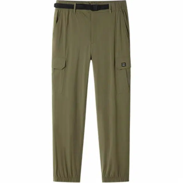 探路者 舒适简约束脚拉链百搭休闲裤 男款 军绿