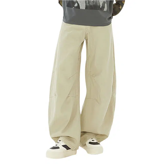 寻星记 美式复古高街潮牌百搭弯刀阔腿裤牛仔裤 男女同款