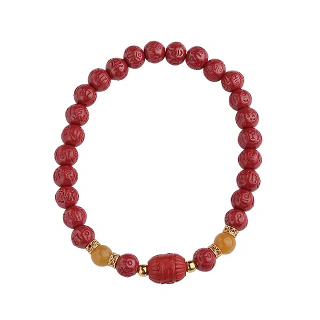 布达拉宫 诸事顺利招财纳福新中式吉祥如意财运亨通本命年转运简约百搭#好运 朱砂 手串 男女同款情侣款