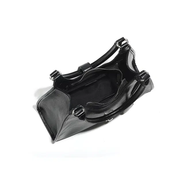 维尼奥 品牌小众设计法式通勤包高颜值时尚简约百搭气质女包优雅大气休闲腋下包 合成革 单肩斜挎包 女款 黑色/米白色