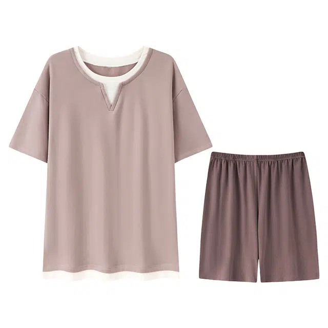 向薇 休闲舒适短袖青少年外穿家居服睡衣套装 男款 图片色