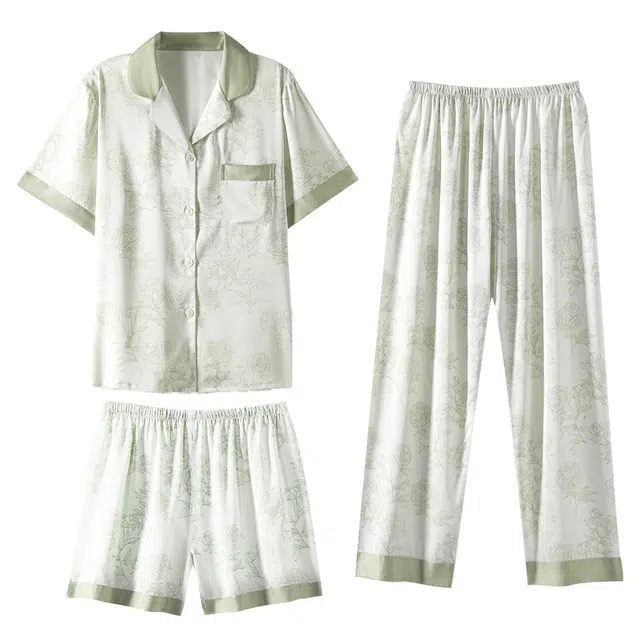 都市丽人 高级感时尚休闲轻奢家居服可外穿睡衣套装 女款 绿色