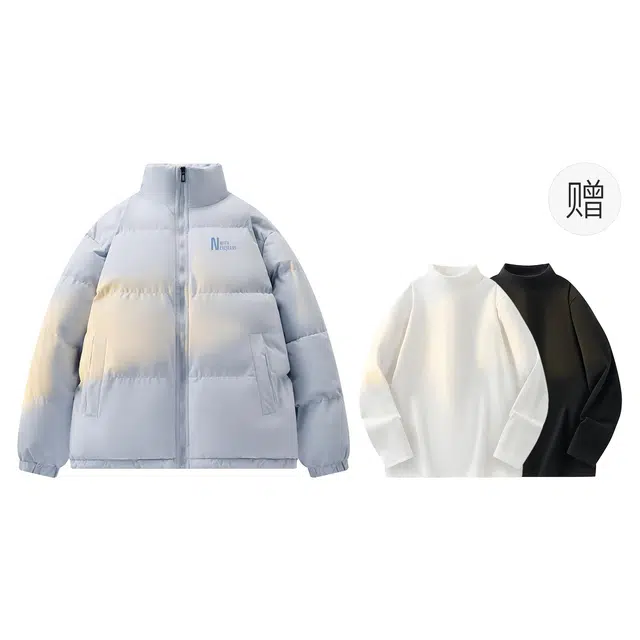 依文 经典基础款设计感简约高级感百搭立领宽松面包服美式慵懒风无性别穿搭保暖廓形棉服 男女同款