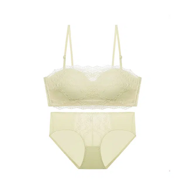 潞优野 蕾丝防滑防走光无痕舒适内衣裤套装 女款