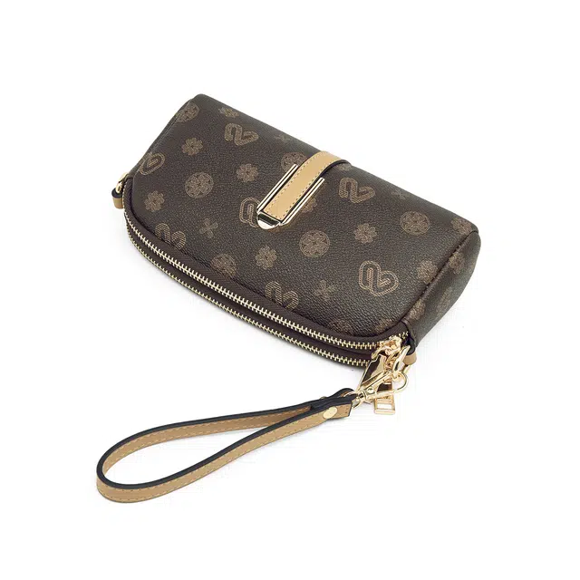 老人头 时尚高级感休闲百搭通勤 合成革 斜挎包 常规 女款 啡色