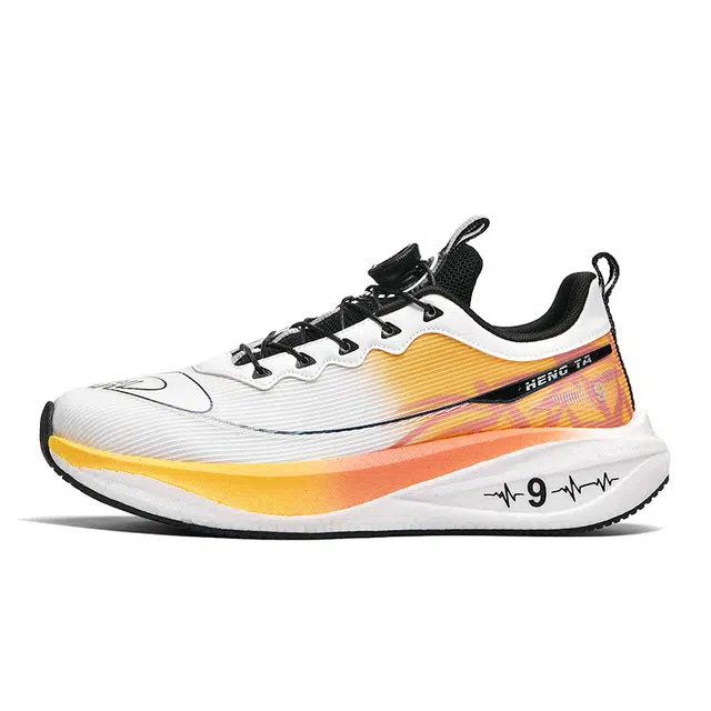 酷丁 时尚简约 网布皮革减震防滑耐磨透气轻便回弹 低帮 马拉松训练长跑短跑体测体考竞速跑步鞋 男款