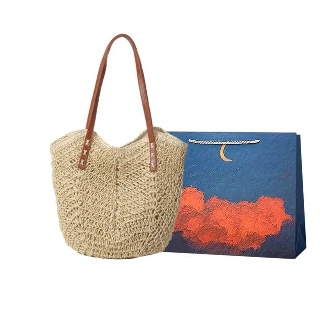 爱尔绅特 海边度假时尚高级感 草编 单肩包 女款 多色