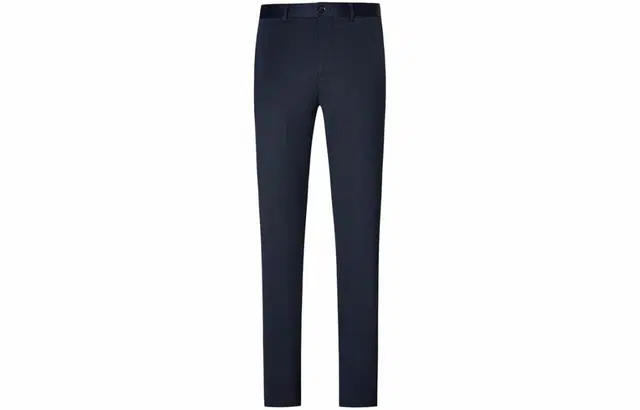 才子 纯色拉链休闲弹力修身西装裤 男款 深蓝色