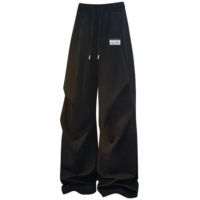 大卫贝肯 宽松简约纯色系带休闲裤 男女同款